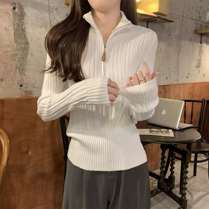 Kvinder elegant skåret sweatshirt med stående krave Stilla