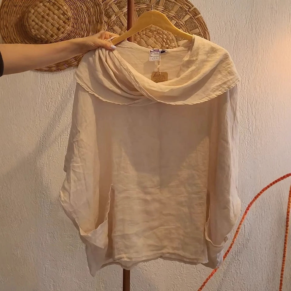 Damer Oversize Bluse med generøs krave Stilla