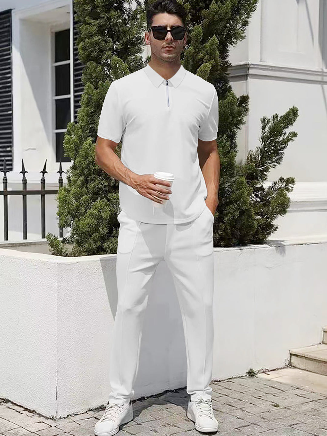 Herrer sporty polo shirt med moderne detaljer Stilla
