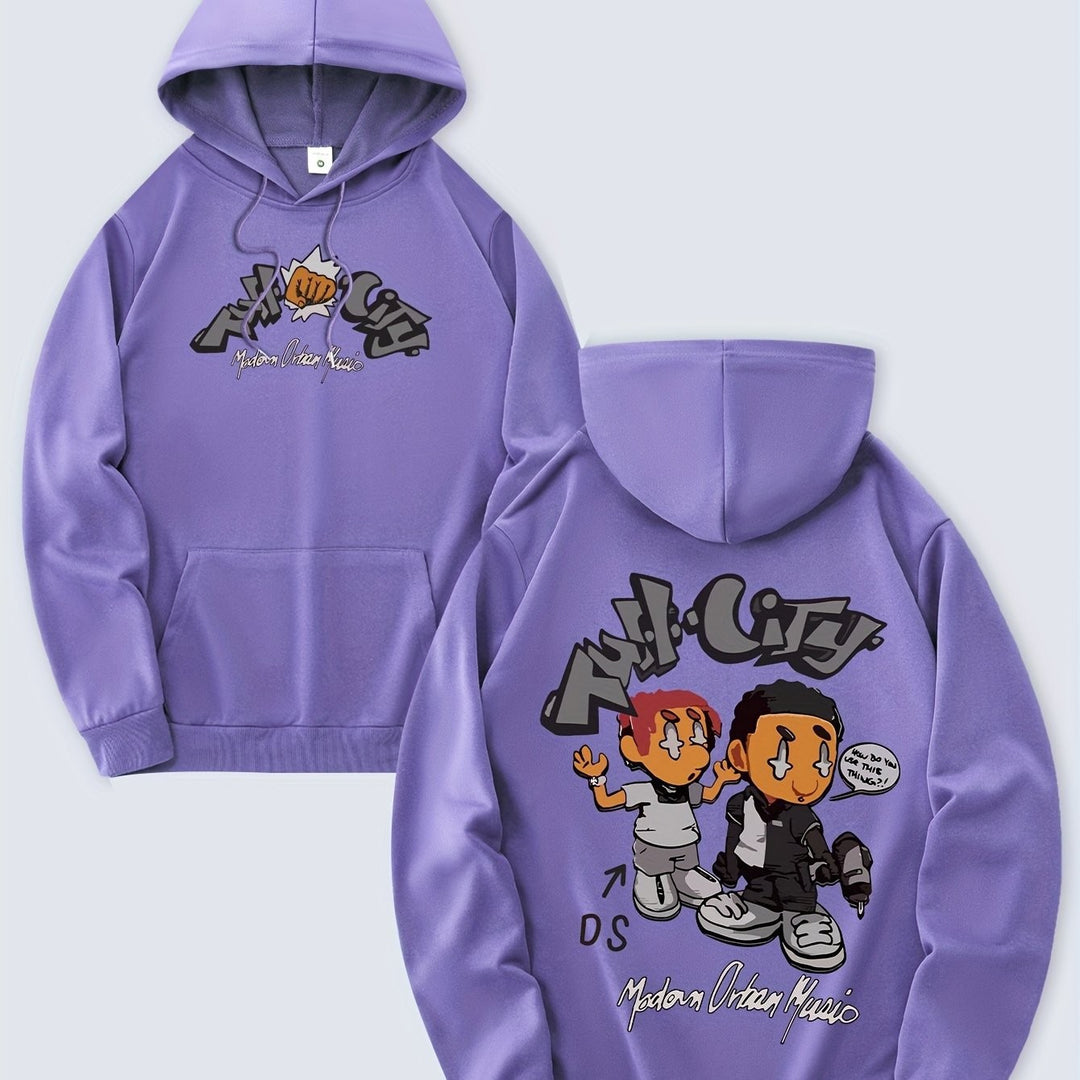 Kvinders hoodie med originalt tegneseriedesign og kunstnerisk tryk Skovae