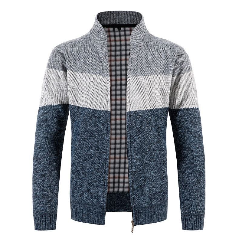 Herre Stilfulde Ribbet Strik Zip-Up Cardigan Stilla