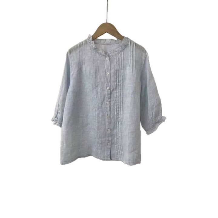 Femme Let foldebluse med knapper Stilla