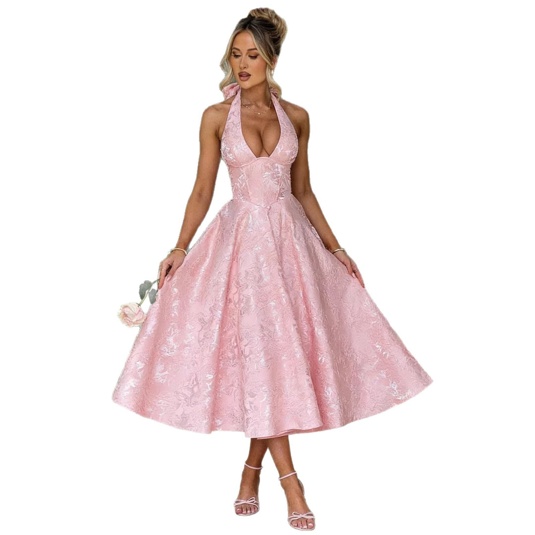 Damer Elegant Bryllupsdress med Sofistikeret Halterneck og Flydende Skørt Stilla