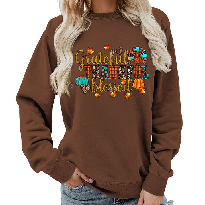Kvinders sweatshirt med efterårstak motiv Stilla