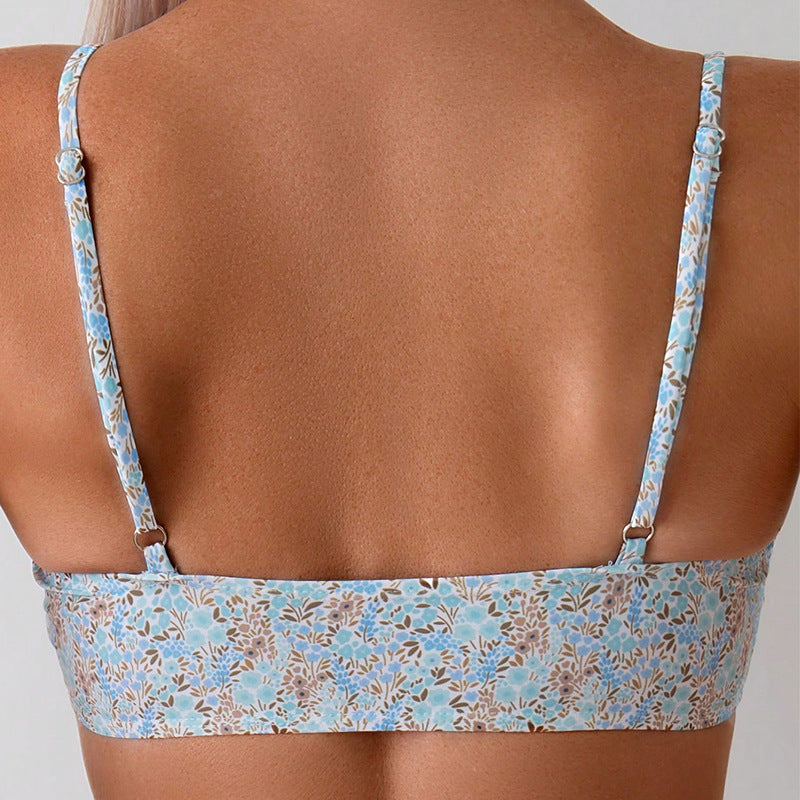 Dame to-delt bikini med blomsterdesign Skovae