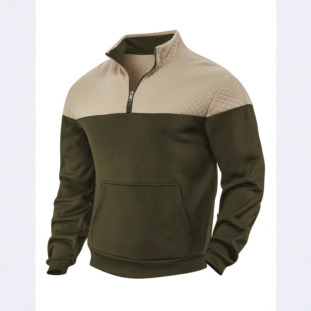Herrer quilted pullover med praktiske lommer og innovativ lynlås Stilla
