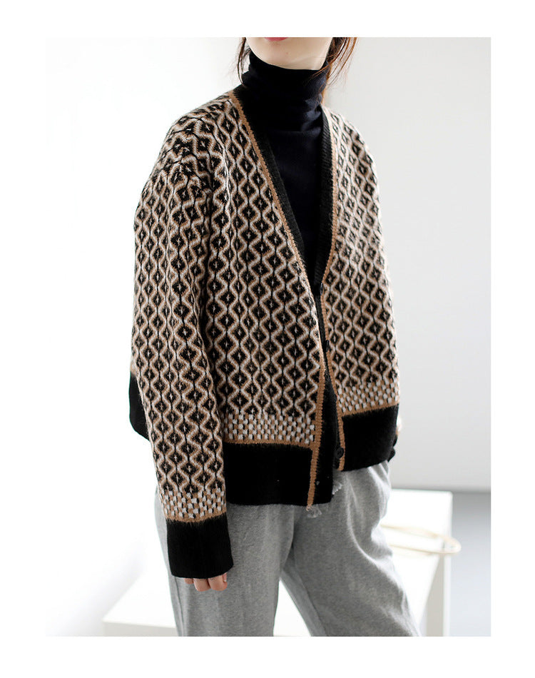 Femme Mønstret Strikcardigan Stilla
