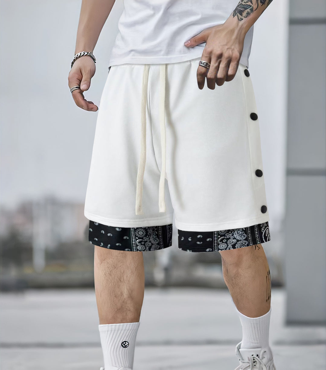 Herrer afslappede shorts med bandana-design Stilla