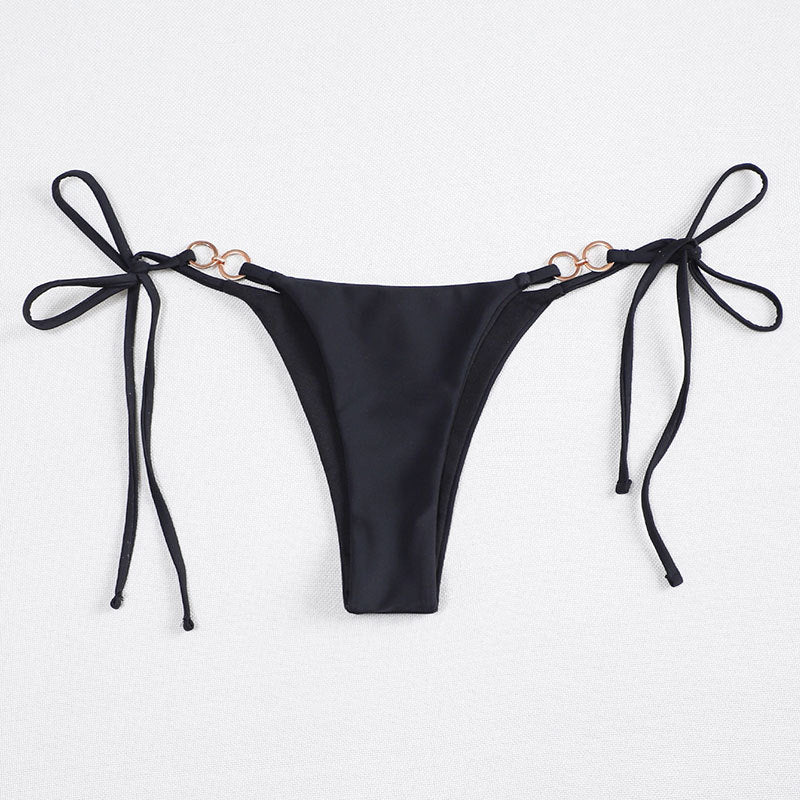 Dame bikini-bukser med justerbare bånd og elegante metalringe Stilla
