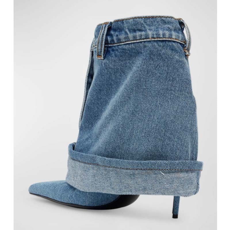 Femme Denim Stiletto Støvler Stilla