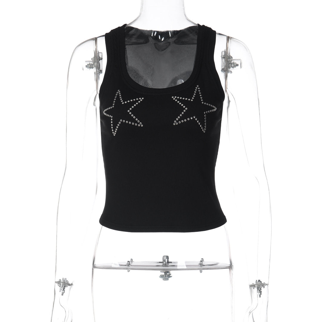 Dame Sports Tanktop med stjerneapplikationer Skovae