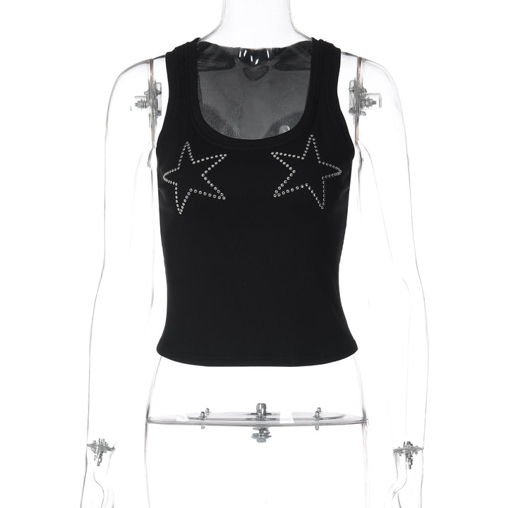 Dame Sports Tanktop med stjerneapplikationer Skovae