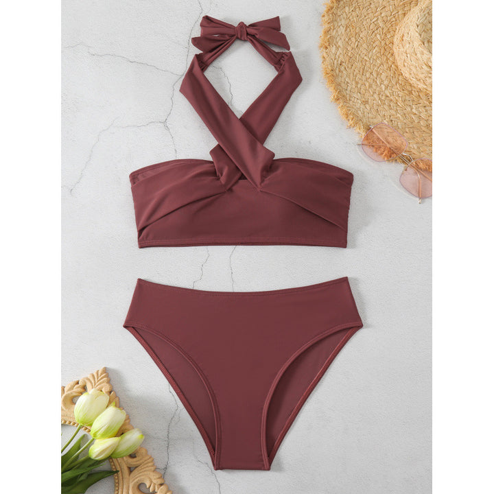 Dame Bandeau-bikini med høj skæring og elegant knude-look Stilla