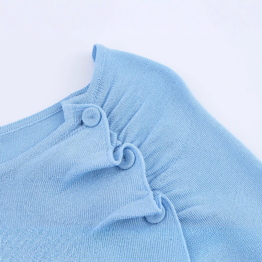 Femme Langærmet Ruffle Detalje Top Stilla
