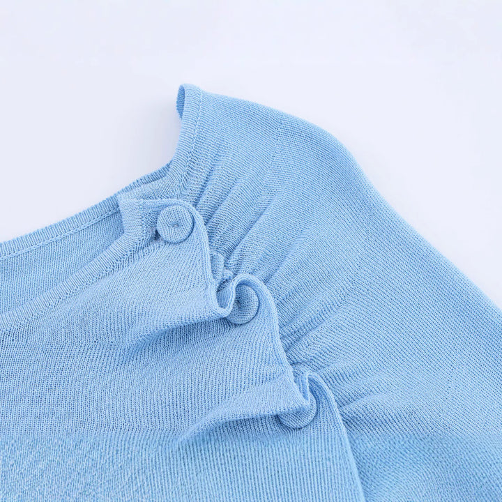 Femme Langærmet Ruffle Detalje Top Stilla