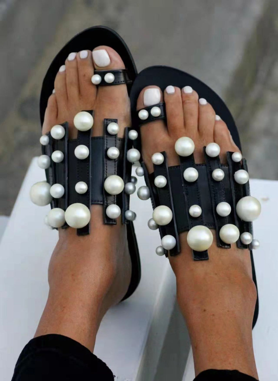 Dame Perlespil Sandaler med moderne dekordesign Stilla