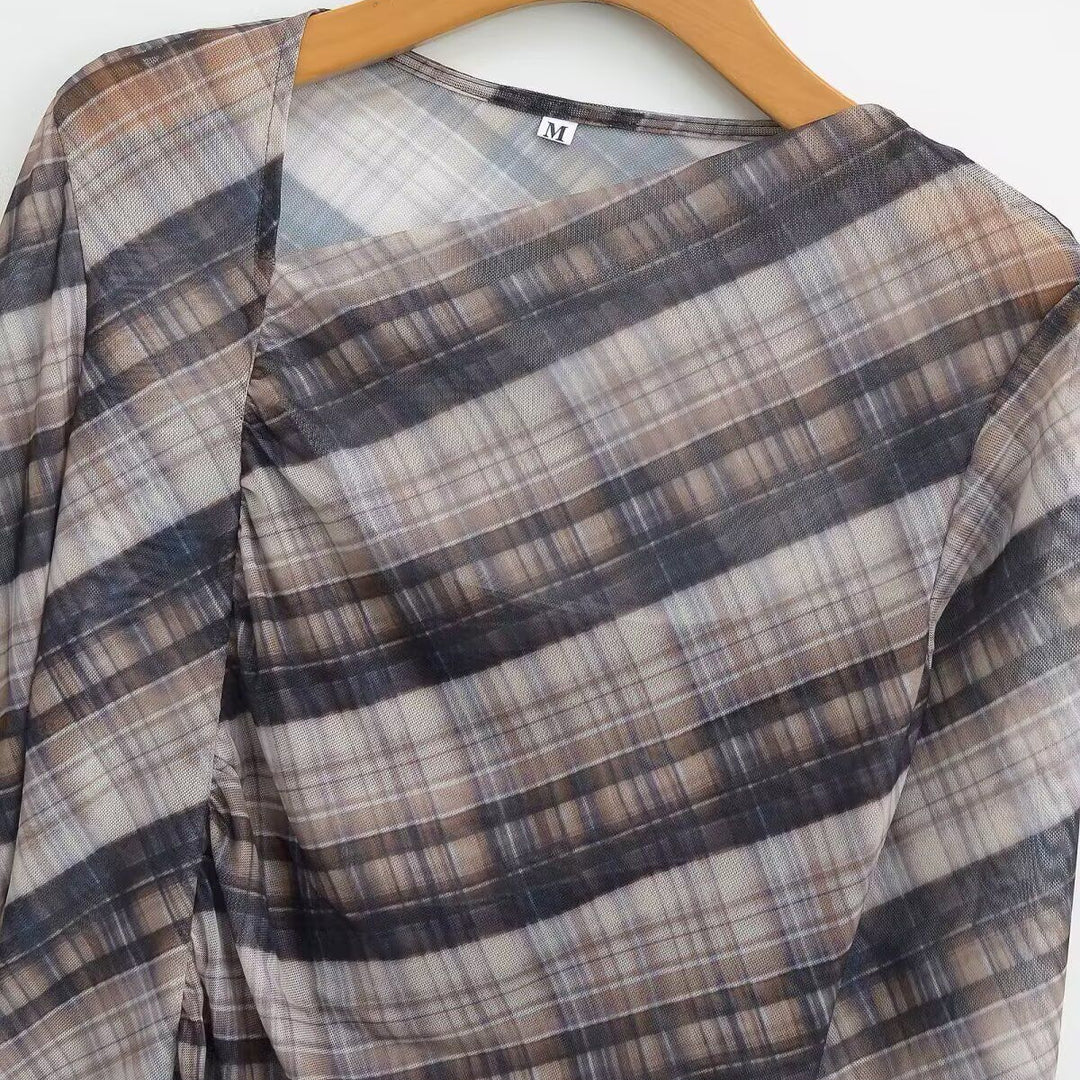 Femme Draped Ternet Bluse Stilla