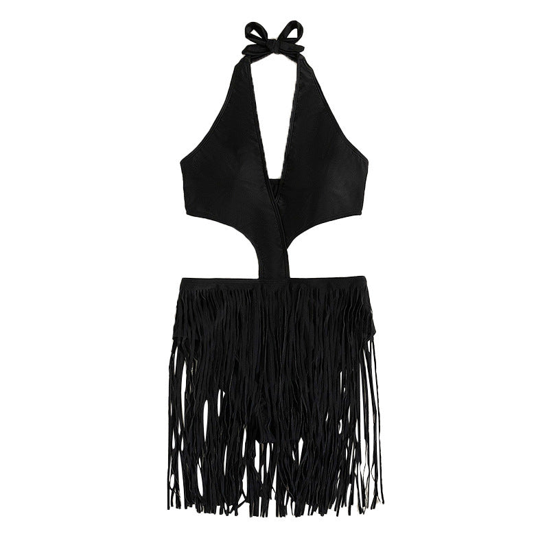 Damer High-Cut Fransen Halter Badedragt Stilla