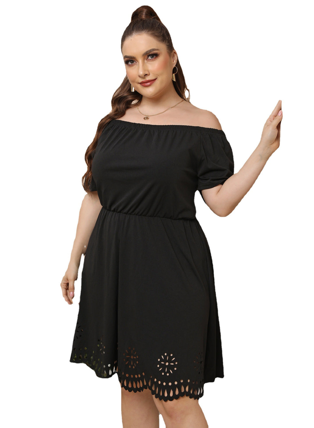 Dame Off-Shoulder A-Linie Kjole med Cut-Out-Detail Stilla