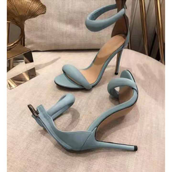 Femme Elegant Open-Toe Højhælede Sandaler med skulpturel Anklestraps Stilla