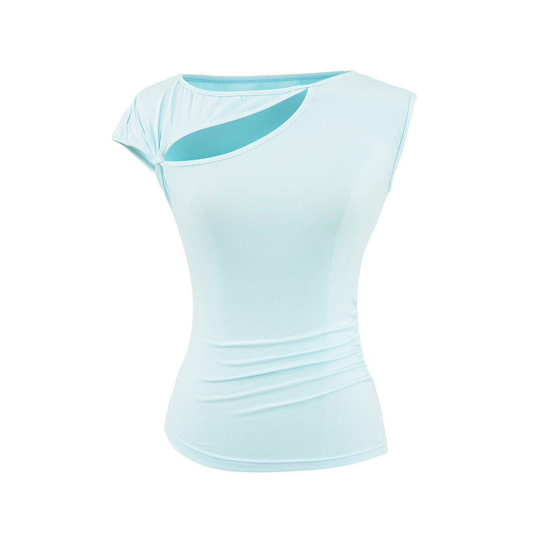 Dame figurtilpasset overdel med elegant drapering og raffineret skulderparti Stilla