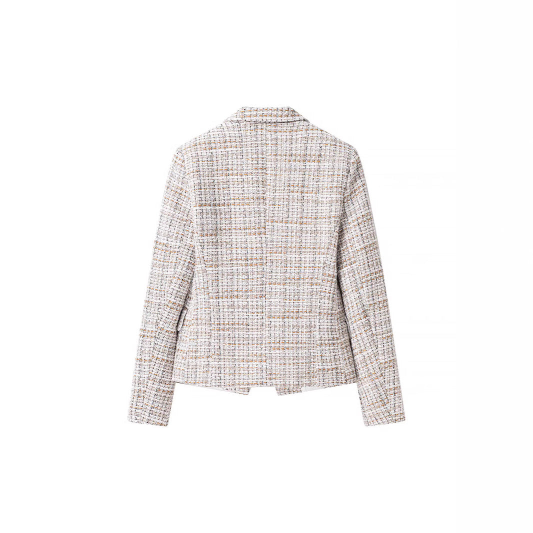 Dame Tweed Blazer-sæt med dobbelt knaplukning og elegant pasform Stilla