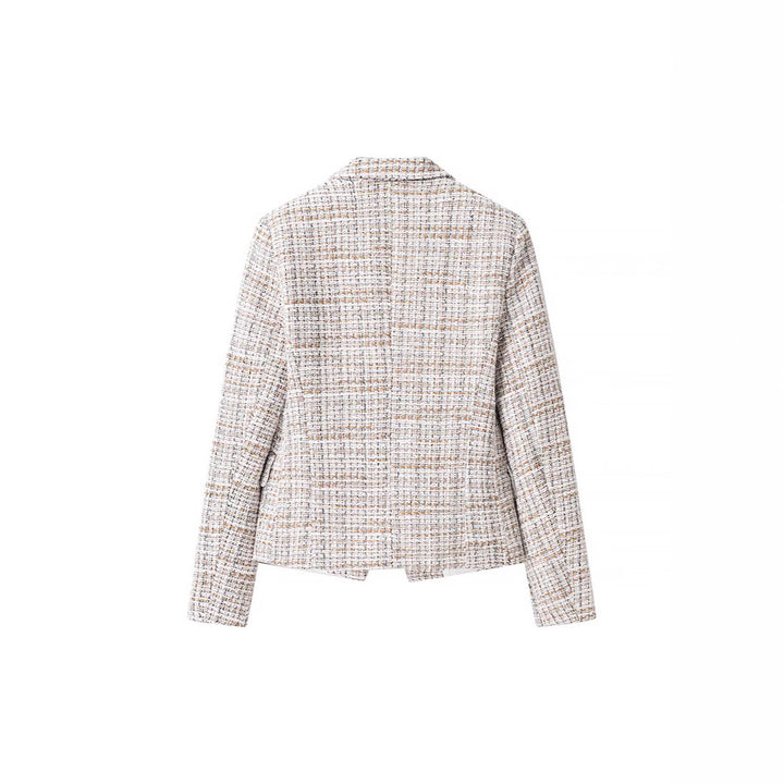 Dame Tweed Blazer-sæt med dobbelt knaplukning og elegant pasform Stilla