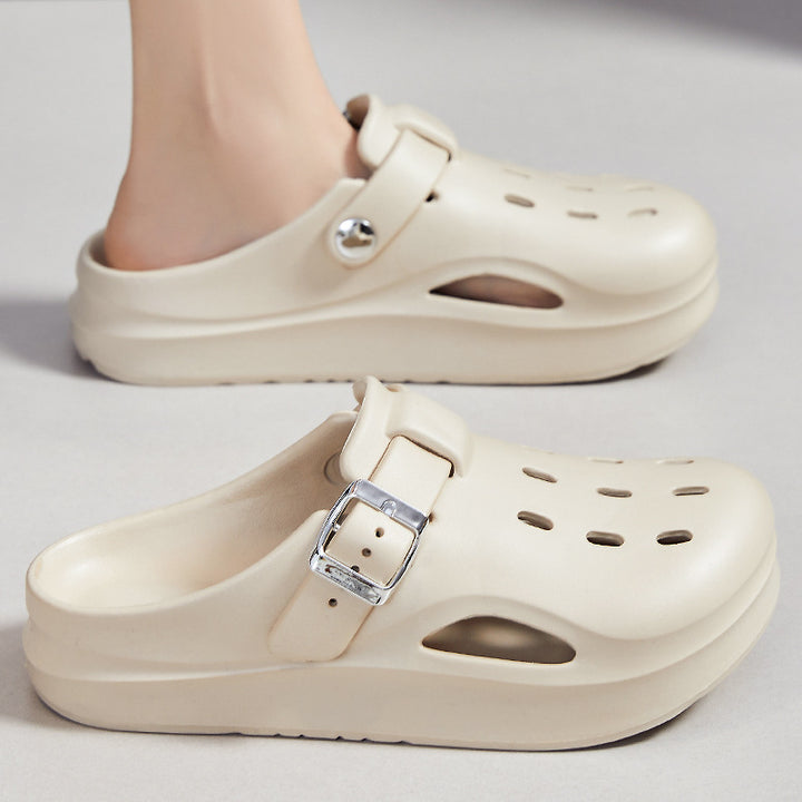 Dame Komfortable Clogs med justerbar rem og åndbart design Stilla