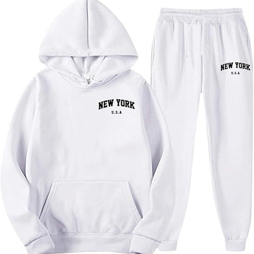 Dame Hooded Sweat Suit med høj kvalitet materiale og moderne bogstaver Skovae