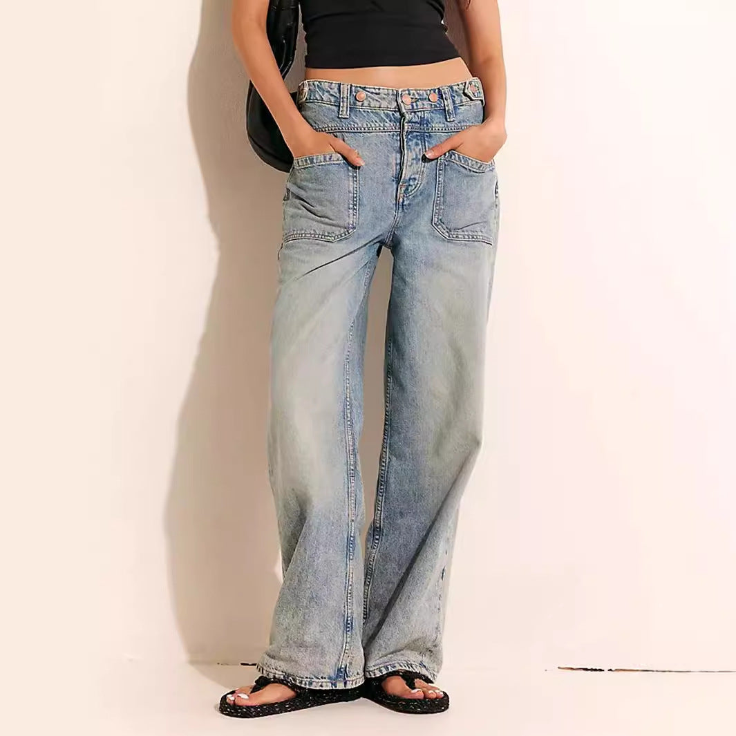 Dame Løst skårne jeans med høj talje og praktiske lommer Stilla