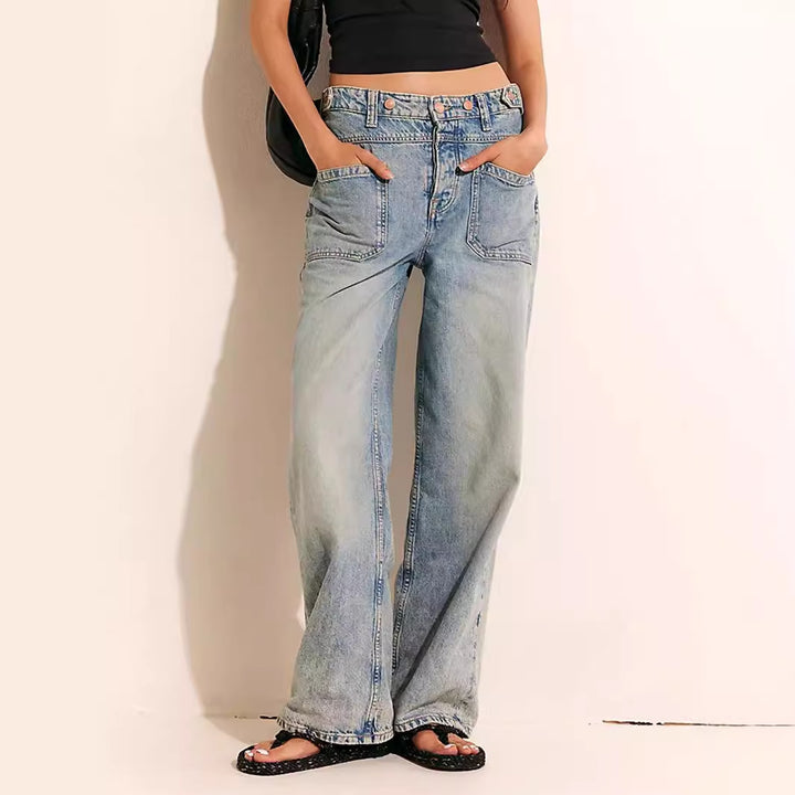 Dame Løst skårne jeans med høj talje og praktiske lommer Stilla