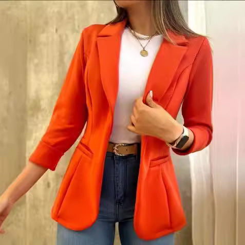 Dame elegant, tætsiddende blazer med struktureret stof Stilla