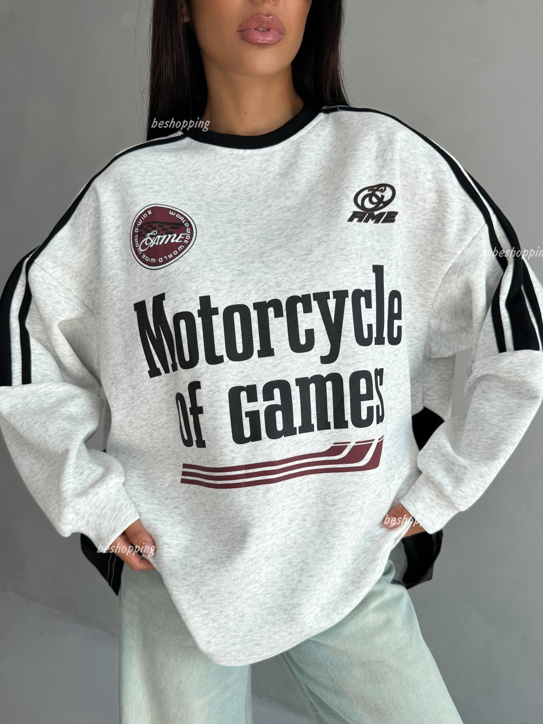 Kvindernes afslappede sweatshirt med iøjefaldende print Stilla