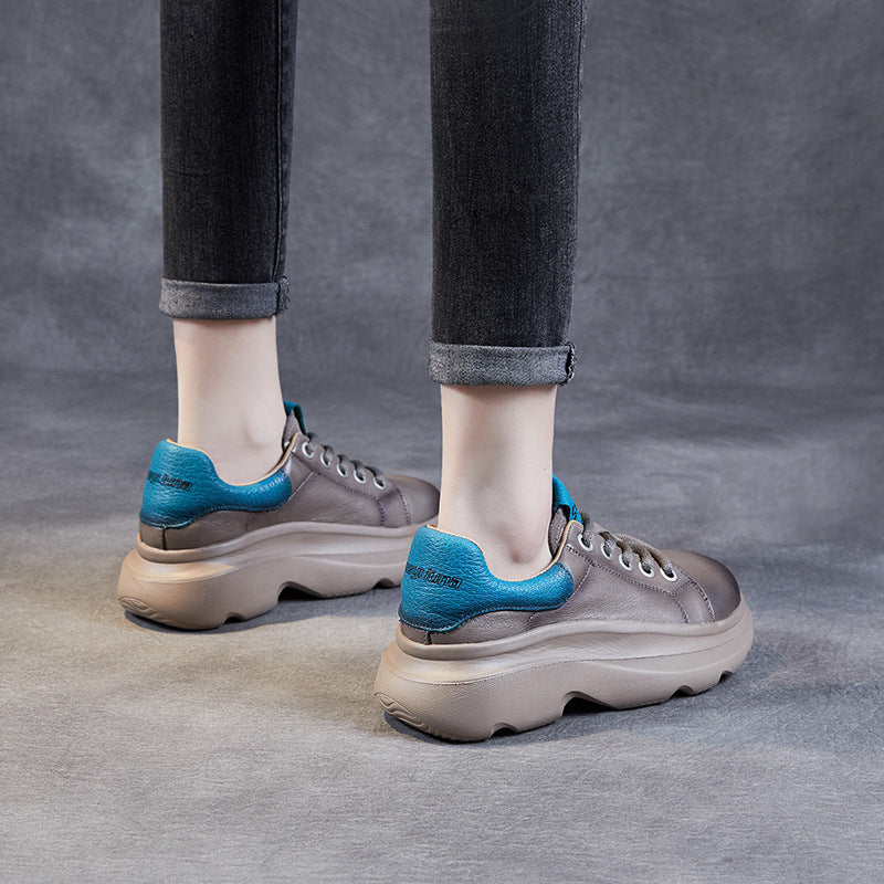 Dame Chunky Casual Snøresko med hævet sål Stilla