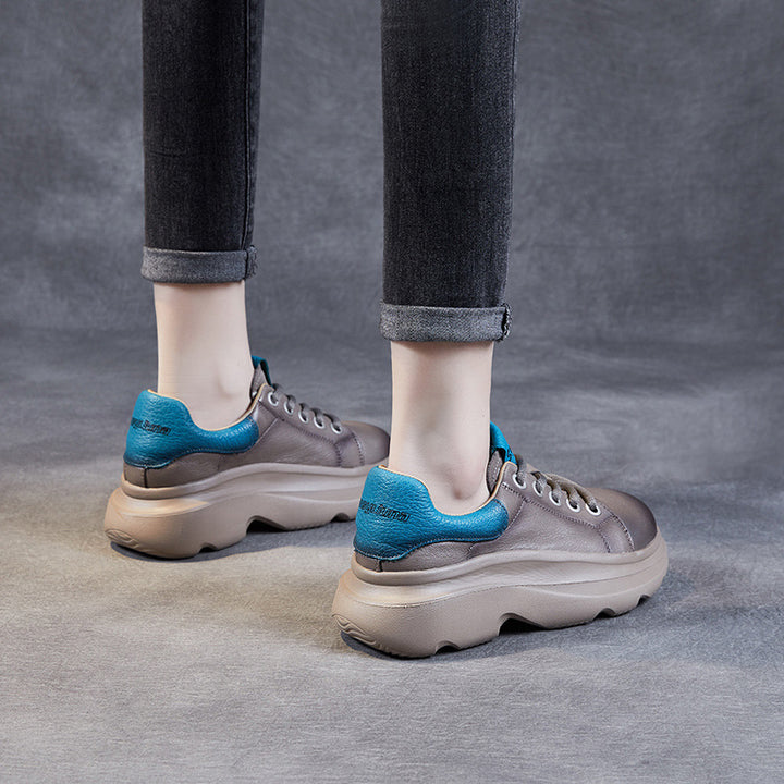 Dame Chunky Casual Snøresko med hævet sål Stilla