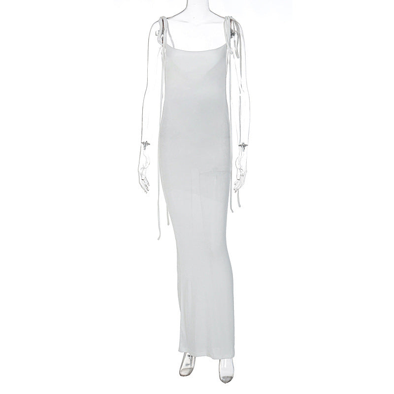 Dame Figurtilpasset Maxikjole med justerbare stropper og elegant design Stilla