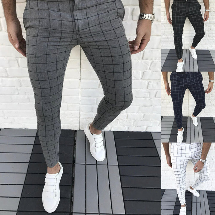 Herrer Ternet Slim-Fit Bukser med elastisk Liv Stilla