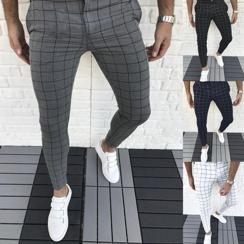 Herrer Ternet Slim-Fit Bukser med elastisk Liv Stilla