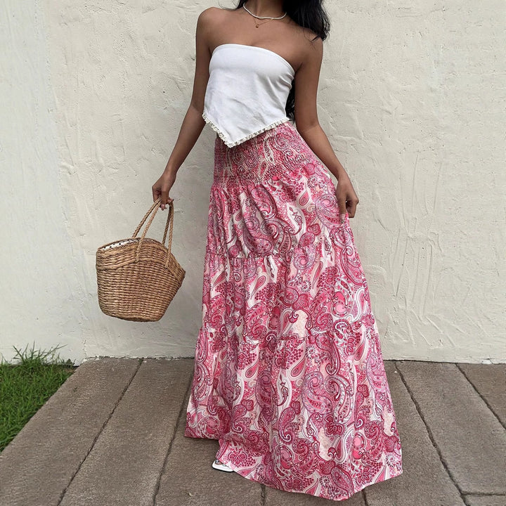 Kvinder Bohemian Paisley Maxi Nederdel Stilla