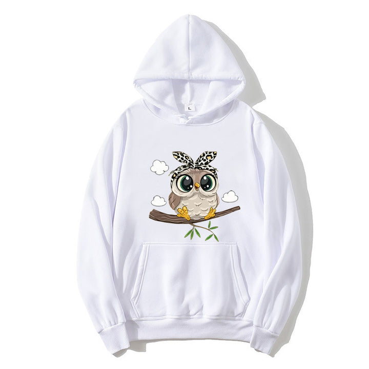 Kvinders hoodie med charmerende uglemotiv Skovae