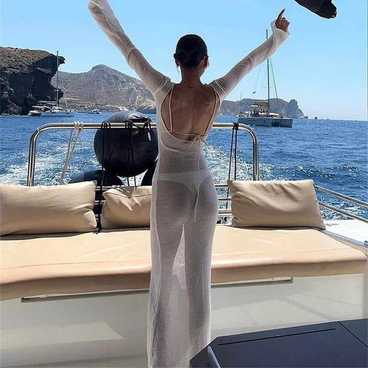 Dame Maxi-kjole lavet af let mesh-materiale Stilla