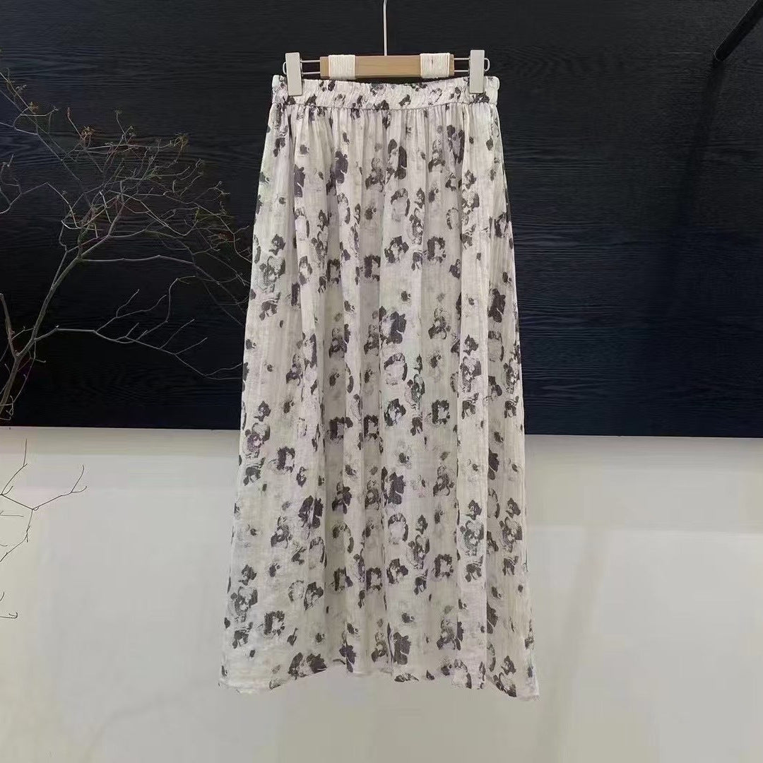 Femme Floral Print Maxi Nederdel Stilla
