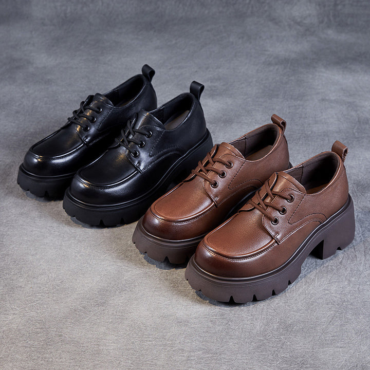 Dame Chunky Heel Snørebånd-Oxfords Stilla