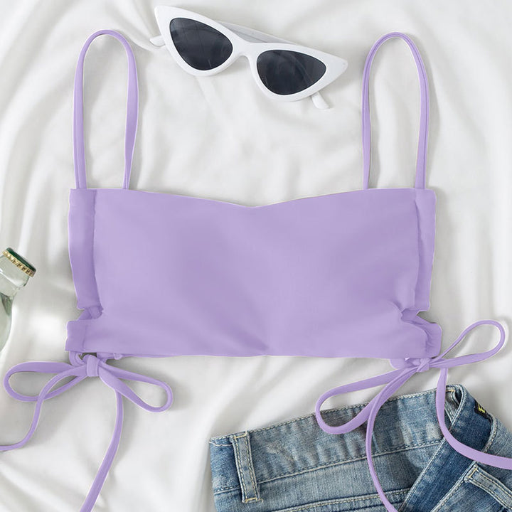 Dame Crop-Top Bikini med justerbare snore Skovae