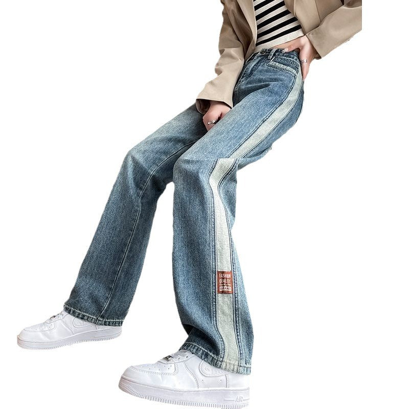 Dame Bred Jeans med Sidestriber Stilla