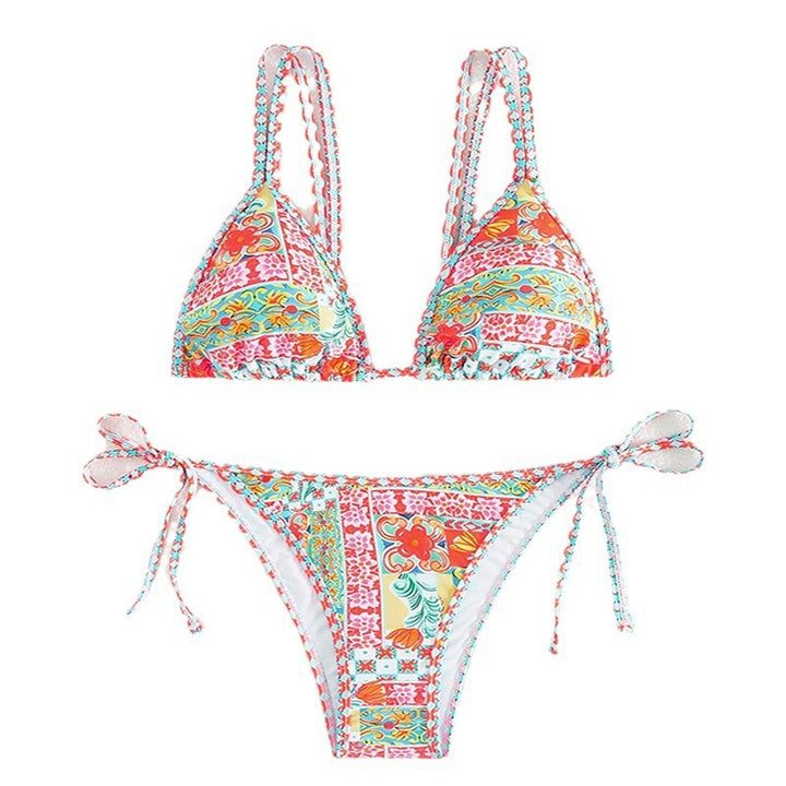Dame triangel bikini med multifunktionelt reguleringsdesign Skovae