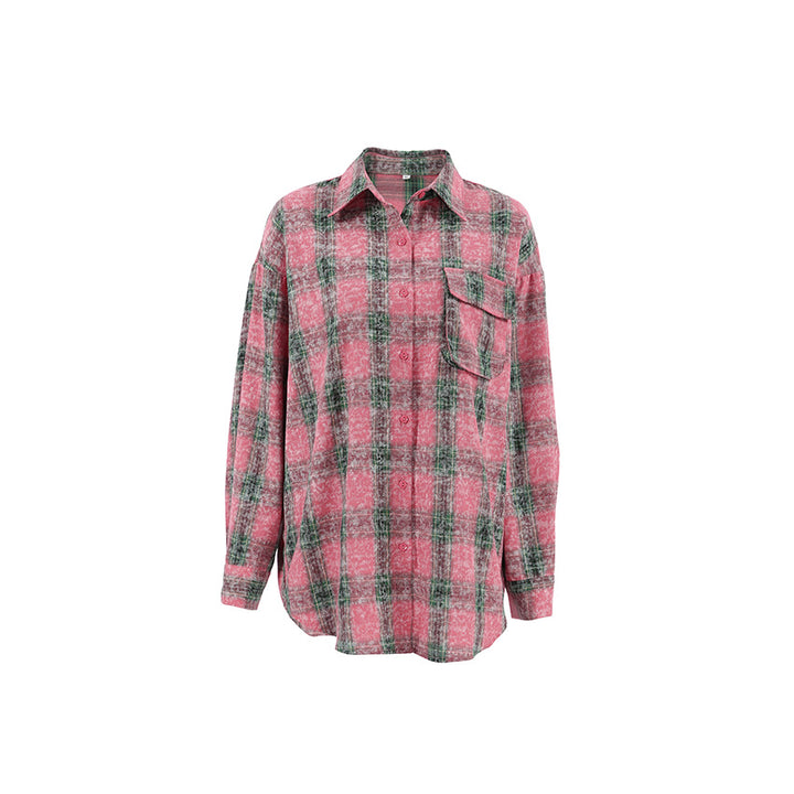 Dame Oversized Skjorte i ternet design lavet af bløde, åndbare materialer med afslappet pasform Stilla