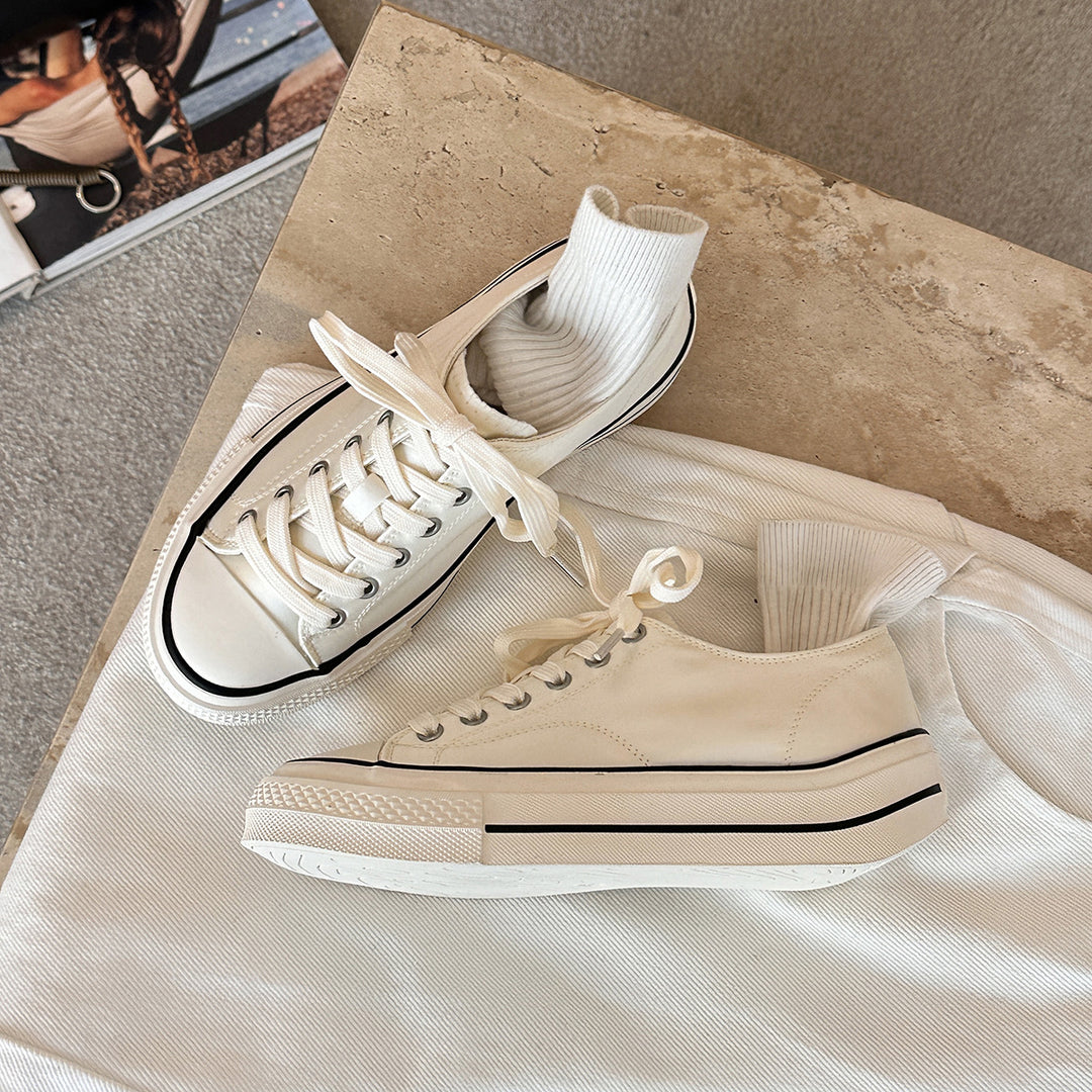 Femme Plattform Fritid Snørebånd Sneakers Stilla