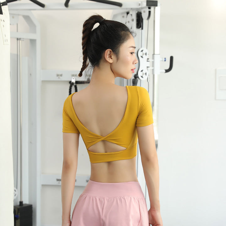 Dame Sporty Cropped-Top med elegant rygdesign og åndbare egenskaber Stilla