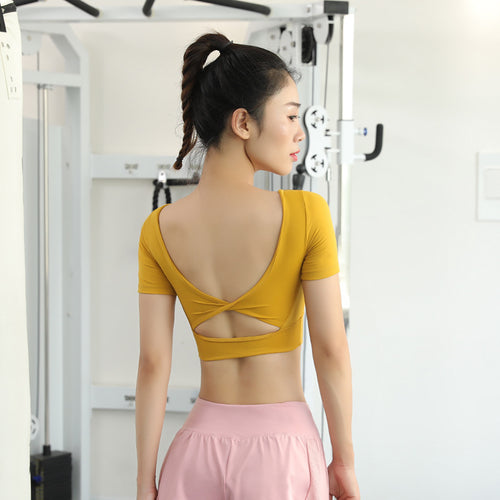 Dame Sporty Cropped-Top med elegant rygdesign og åndbare egenskaber Stilla